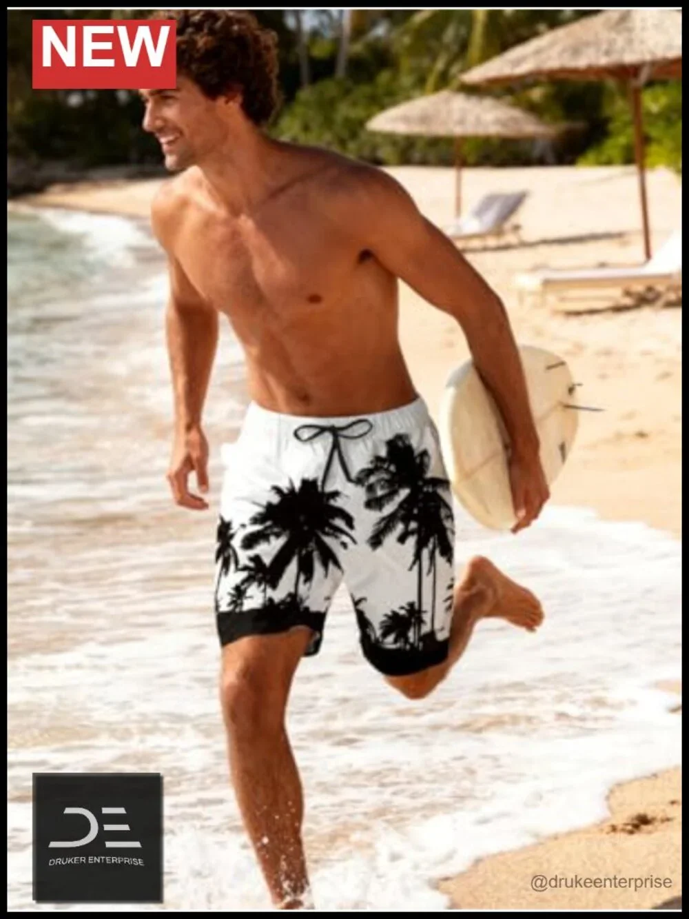 Men's Quick Dry Board Shorts with Mesh Lining Swim Trunks